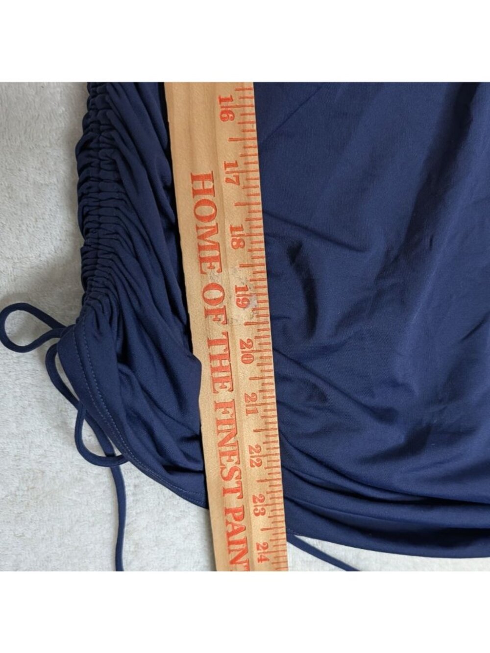 Lands End Womens Navy Blue V-Neck Underwire Tankini Top Size 18 Adjustable Ruche - Picture 9 of 12